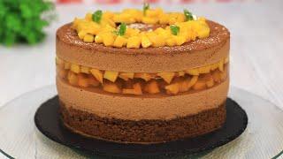 Chocolate Peach Mousse Cake