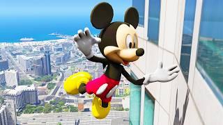 Mickey Mouse Funny Ragdolls & Jumps - GTA 5 Gameplay Fails