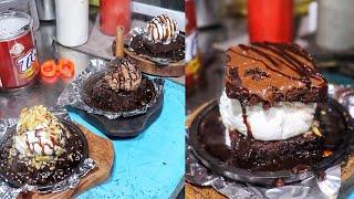 Hot Ice Cream | Brownie Paradise Of India ! Popular Sizzling Brownie wala | Indian Street Food