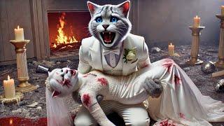 Big Fire at Cat's Wedding - Poor Cat Wife! #cat #cute #ai #catlover #catvideos #cutecat #aicat