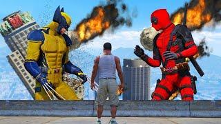 GTA 5 : DEADPOOL AND WOLVERINE EPIC BATTLE TO SAVE HIM SHINCHAN IN GTA 5