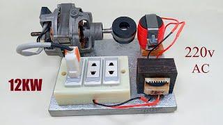 How to make free electricity 220V AC energy powerful electric generator with PVC copper wire magnet