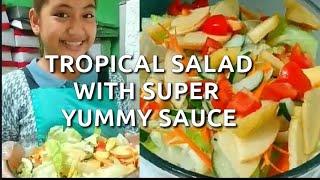 TROPICAL SALAD || HOW TO MAKE TROPICAL SALAD WITH SAUCE || ALEX LEX