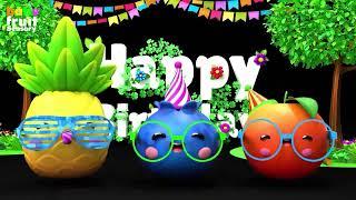 HAPPY BIRTHDAY SONG by Baby Fruit Dancing  Sensory Video