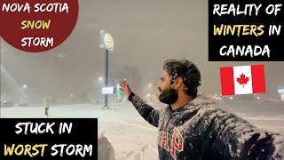 How I Stuck & Managed in Heavy Snow Storm in Nova Scotia | Real Winter in Canada