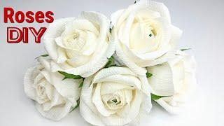 Красивые РОЗЫ за 5 минут DIY How to Make Paper RosesPaper Flower. Rose Flower From Paper