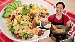 Chinese Sausage Fried Rice Recipe ข้าวผัดกุนเชียง - Hot Thai Kitchen