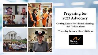 Virtual Advocacy Opportunities with The Arc of Northern Virginia for 2023