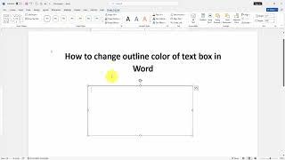 How to change outline color of text box in word