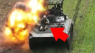 Powerful Drone Strike BMP-2 With Infantry On Top