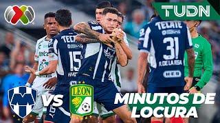 ¡MINUTOS DE LOCURA! ¡Tres expulsados y dos broncas! | Monterrey 2-1 León | Liga Mx-AP2024-J17 | TUDN