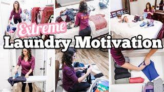 EXTREME LAUNDRY DAY | LAUNDRY ROUTINE FOR MOM OF 4 | All Day Laundry | Wash, Fold, Put Away