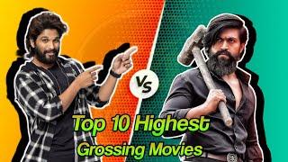 Icon Star Allu Arjun Vs Rocking Star Yash || Top 10 Highest Grossing movie Comparison Video