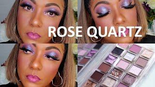 HUDA BEAUTY ROSE QUARTZ PALETTE EYE LOOK | KOLORFUL KALMELE