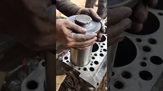 Liner sleeve installation cylinder head Expert mechanic skills #mechnical #sleeve #shorts#skills