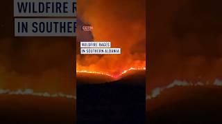 Albanian wildfires rage near the border
