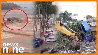 Car Washed Out to Sea as Flash Flood Hits Spain's Gran Canaria | News9