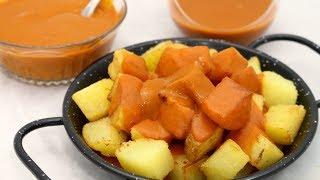 Patatas bravas. Con su salsa brava casera, ¡La de verdad!