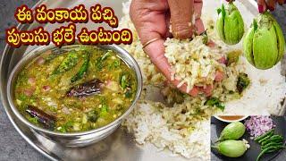 Vankaya Pachi Pulusu | ఈ వంకాయ పచ్చి పులుసు నోటికి భలే ఉంటుంది | Brinjal Burn Rasam Recipe