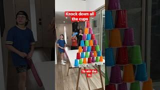 Party cup balloon game  #challenge #familygame #familychallenges