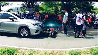 BRUTAL ACCIDENT MOTORCYCLE AND HONDA CIVIC @MOTODAILY TV | YAMAHA HONDA KAWASAKI SUSUKI DUCATI KTM