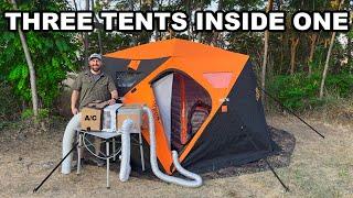 Insulated Tent Inside Insulated Air-Conditioned Tent | Extreme Heat!