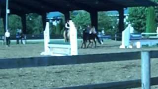 DISASTER - rider falls off, horse bolts, smashes into fence