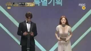 Nam Joo Hyuk - Lee Sung Kyung @ 2016 MBC  Drama Awards Weightlifting Fairy Kim Bok Joo