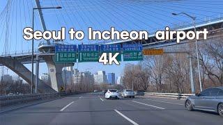 Driving in Korea : From Seoul to Incheon airport - 4K 60fps