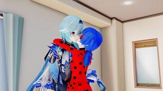 MMD Miraculous X Genshin Impact Surprise Kiss 