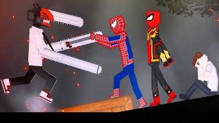 Spiderman Team Saves People From Chainsaw Man in People Playground