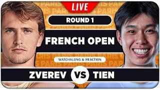 ZVEREV vs TIEN • French Open 2025 • LIVE Tennis Watchalong