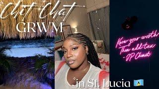 Chitchat GRWM For a Solo Dinner Date in           ST. LUCIA | Shower, Makeup, & Hair