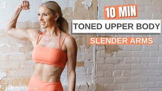 TONED UPPER BODY - Get Slender ARMS at home workout with Dumbbells