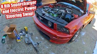 Supercharged Mustang gets an 8 Rib Belt and Electric Power Steering Swap! (Part 1)