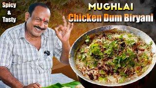 మోఘలై చికెన్ ధం బిర్యానీ || Mughlai Chicken Dum Biryani || Food on farm ||