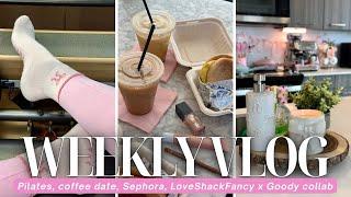 WEEKLY VLOG: Heatless curls, Pilates, Sephora, LoveShackFancy x Goody collab, clean with me