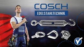 COSCH Edelstahltechnik | Montage Spannschloss, Kausche, Ringschraube, Simplex-Clip