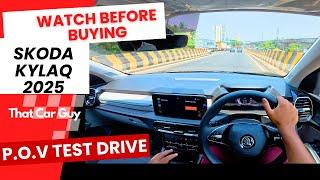 SKODA KYLAQ 2025 POV TEST DRIVE REVIEW ( Top Model , Base Model & Price )