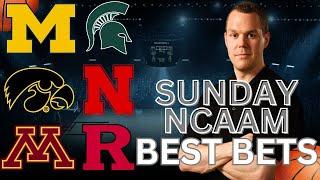 Sunday College Basketball Predictions | Michigan vs Michigan State | Iowa vs Nebraska | 3/9/25