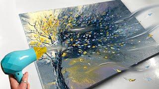 STUNNING Stormy Tree Art! Glue Gun + Texture Techniques | AB Creative Tutorial