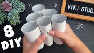 8 DIY Christmas Crafts Ideas! Toilet Paper Roll Winter Ornaments