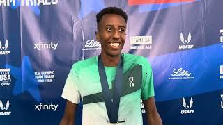 Yared Nuguse after taking 2nd at 2024 US Olympic Trials 1500