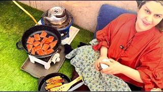 Vlog in Iran | Cooking Persian pan Kebab  (kabab Tabei )and Zucchini recipe , Meat by Iranian Lady