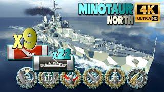 Cruiser Minotaur: 9 ships destroyed - World of Warships