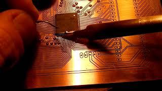 Soldering an SMD chip on DIY CNC PCB