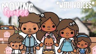 Big Family AESTHETIC MOVING DAY!  || *WITH VOICE* || Toca Life World Roleplay