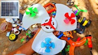 how to make awesome ideas using dc motor fan / making highspeed solar fan using scrap items