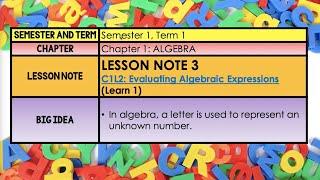 Lesson Note 3 (Chapter 1, Lesson 2)