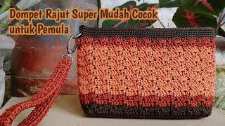 Dompet Rajut Super Mudah, Cepat Naik dan Hemat Benang | Crochet Wallet Easy Tutorial